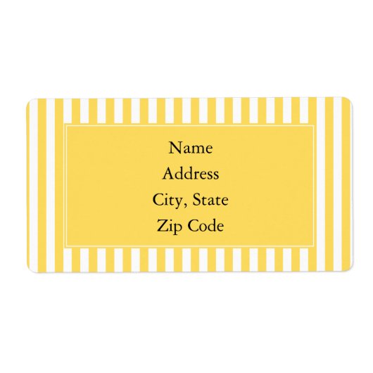 Étiquette Motif à rayures jaunes et blanches (Devant)
