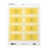 Étiquette Motif à rayures jaunes et blanches (Feuille entière)
