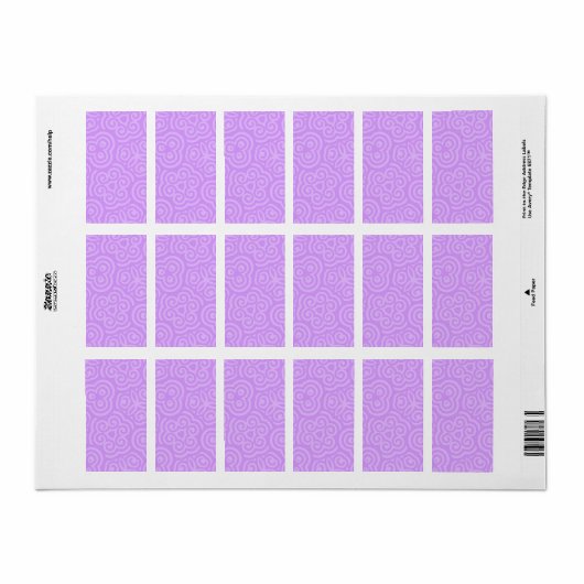 Étiquette Motif Abstrait pourpre (Feuille entière)