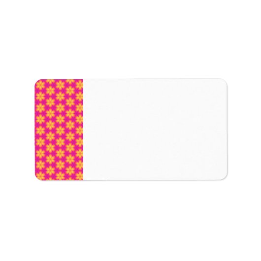 Étiquette Motif Abstrait rose et jaune vif (Devant)