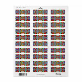 Étiquette Motif abstrait rouge (Feuille entière)