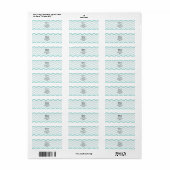 Étiquette Motif Aqua chevron (Feuille entière)