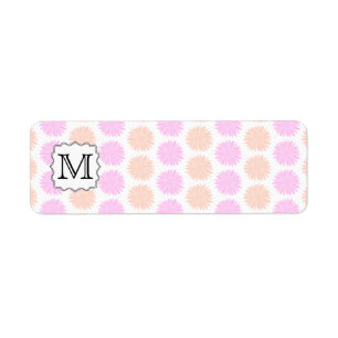 Étiquette Motif assez floral avec la lettre faite sur
