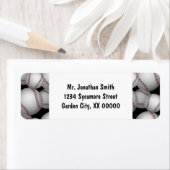 Étiquette Motif Baseballs (En situation)