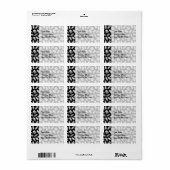 Étiquette Motif blanc d'icônes d'aliments de préparation (Feuille entière)