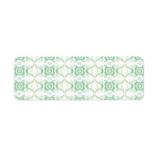 Étiquette Motif blanc et vert pâle. (Devant)