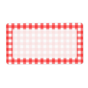 Étiquette Motif blanc rouge de contrôle de guingan