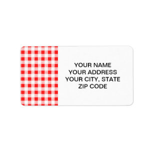 Étiquette Motif blanc rouge de guingan