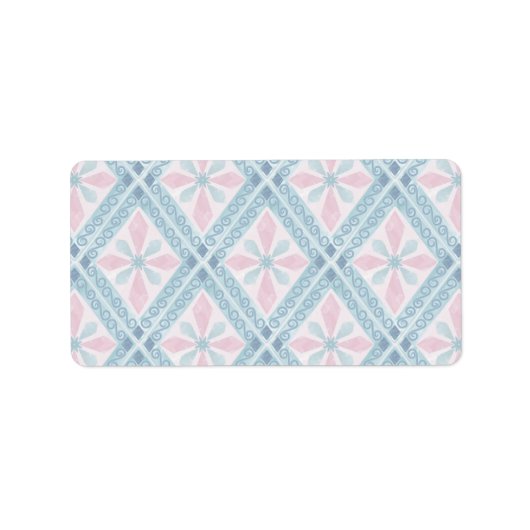 Étiquette motif bleu en forme de diamant (Devant)