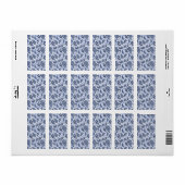 Étiquette Motif Blue Paisley (Feuille entière)