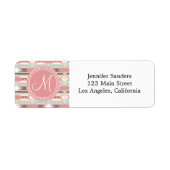 Étiquette Motif Boho Monogramme (Devant)