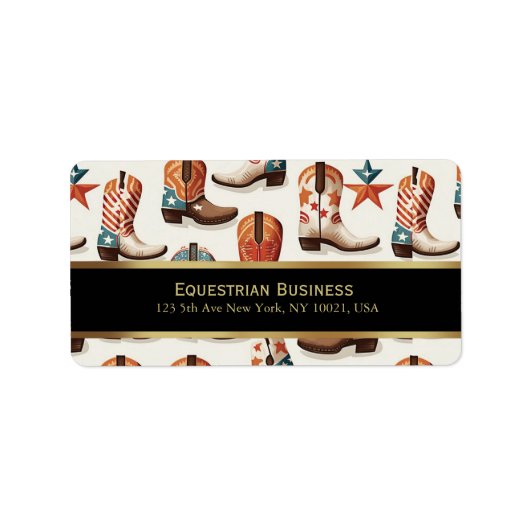 Étiquette Motif bottes Cowboy (Devant)