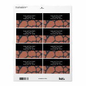 Étiquette Motif Brown de fourrure Giraffe (Feuille entière)