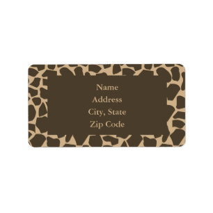 Étiquette Motif Brown Giraffe Imprimer