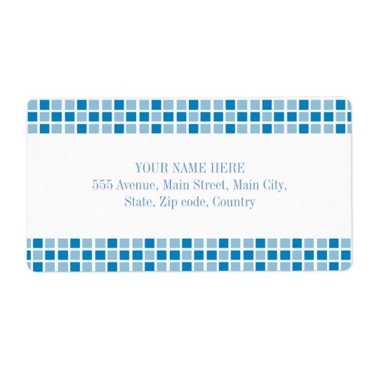 Étiquette Motif Carré bleu (Devant)