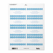 Étiquette Motif Carré bleu (Feuille entière)