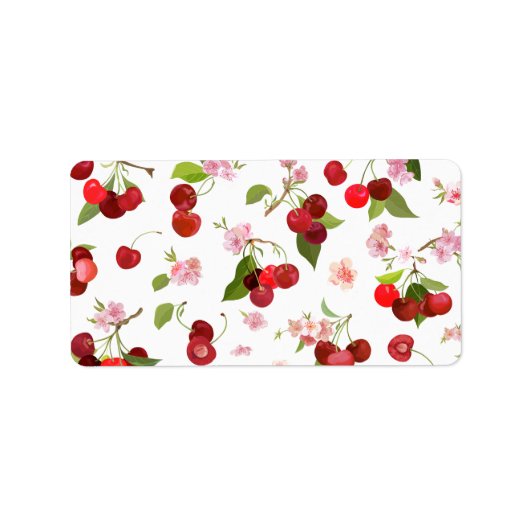 Étiquette Motif cerise 1 (Devant)