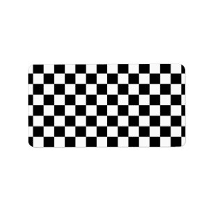 Étiquette Motif checkered noir et blanc