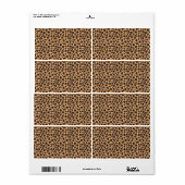 Étiquette Motif Cheetah (Feuille entière)