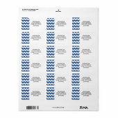 Étiquette Motif Chevron bleu classique (Feuille entière)