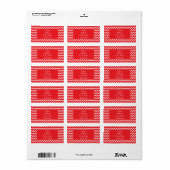 Étiquette Motif Chevron rouge et blanc (Feuille entière)