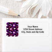 Étiquette Motif circulaire moderne noir blanc et violet (En situation)