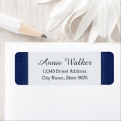 Étiquette Motif classique - Bleu Marine - Adresse de retour (En situation)