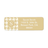 Étiquette Motif classique Houndstooth Beige Tan et Blanc (Devant)