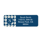 Étiquette Motif classique Houndstooth Bleu et Blanc (Devant)