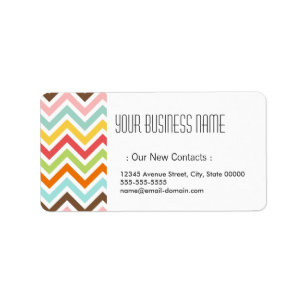 Étiquette Motif coloré Chevron Zigzag Stripes