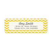 Étiquette Motif coloré Jaune Chevron Zigzag (Devant)
