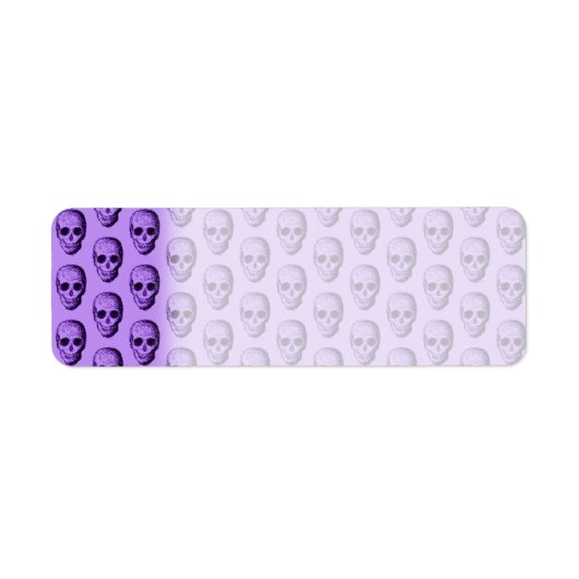 Étiquette Motif crâne violet. (Devant)