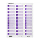 Étiquette Motif crâne violet. (Feuille entière)