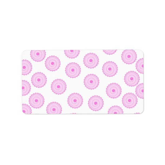 Étiquette Motif Cupcake rose. (Devant)