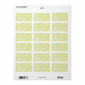 Étiquette Motif d'ananas couleur vert jaune tendance (Feuille entière)