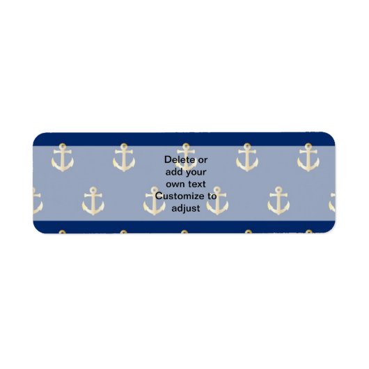 Étiquette Motif d'ancrage bleu (Devant)