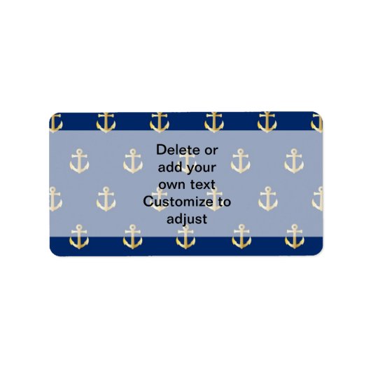 Étiquette Motif d'ancrage bleu (Devant)