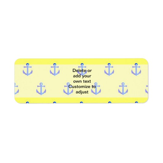 Étiquette Motif d'ancre jaune (Devant)