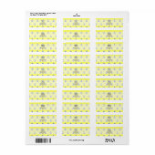 Étiquette Motif d'ancre jaune (Feuille entière)