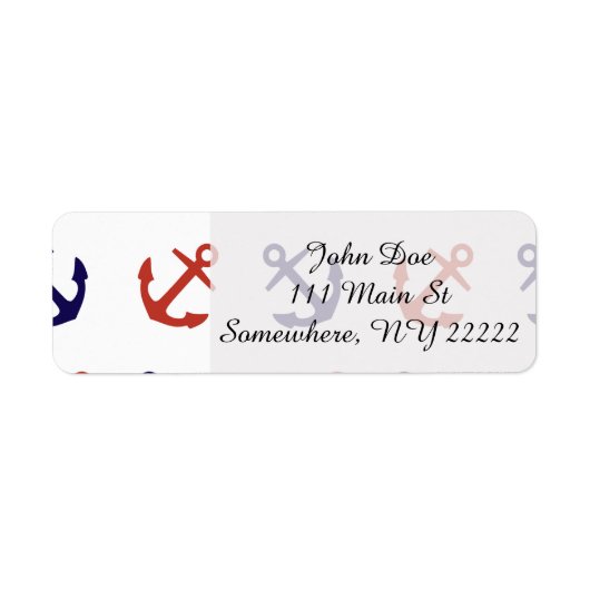 Étiquette Motif d'Ancre Nautique incliné (Devant)