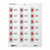 Étiquette Motif d'Ancres blanches grises, Monogramme rouge (Feuille entière)