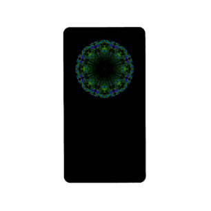 Étiquette Motif dans des couleurs de noir et de paon