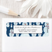 Étiquette Motif d'aquarelle bleu moelleux (En situation)