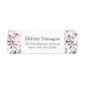 Étiquette Motif d'aquarelle rose et gris (Devant)