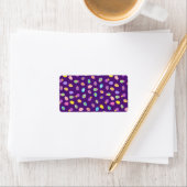 Étiquette Motif d'art de fond violet de style œuf de Pâques (En situation)