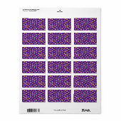 Étiquette Motif d'art de fond violet de style œuf de Pâques (Feuille entière)
