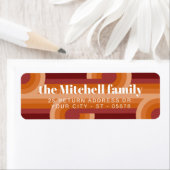 Étiquette Motif d'art des vagues Abstraites rétro personnali (En situation)