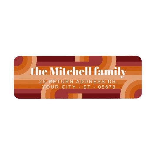 Étiquette Motif d'art des vagues Abstraites rétro personnali (Devant)