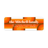 Étiquette Motif d'art des vagues Abstraites rétro personnali (Devant)