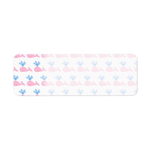 Étiquette Motif de baleine rose. (Devant)